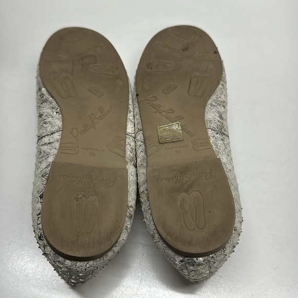 Pretty Ballerinas Rosario Ballet Flats Slip On Flat Shoes Metallic Snake Bow 39 - Picture 7 of 9